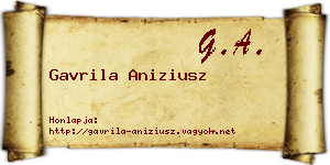 Gavrila Aniziusz névjegykártya